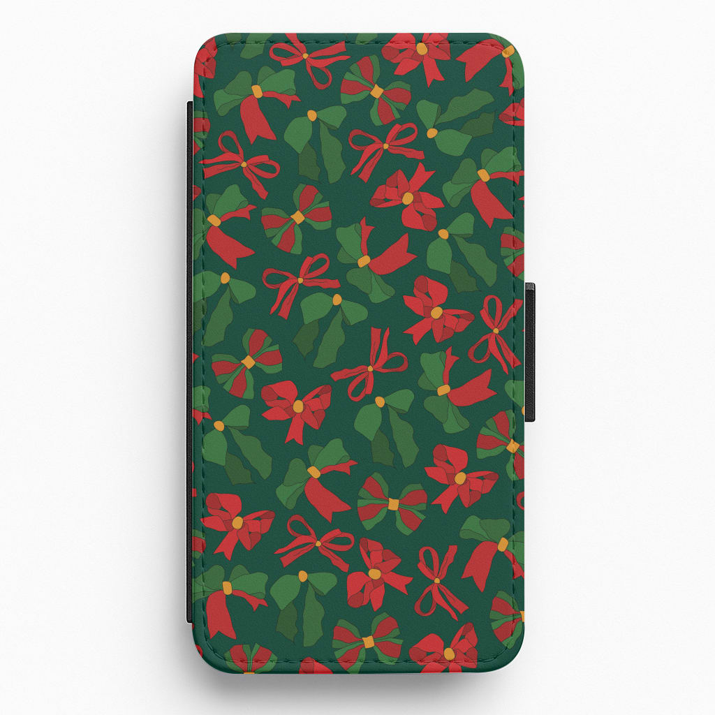 Green And Red Pattern Flip / Wallet Phone Case
