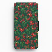 Green And Red Pattern Flip / Wallet Phone Case 1