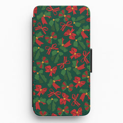 Green And Red Pattern Flip / Wallet Phone Case