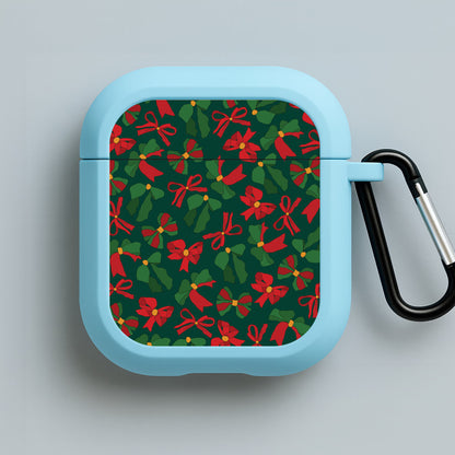 Green And Red Pattern Blue AirPods Case