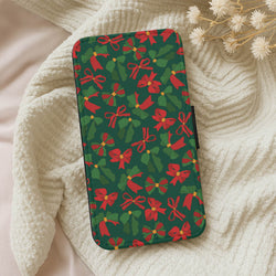Green And Red Pattern Wallet Phone Case
