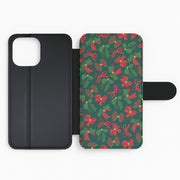 Green And Red Pattern Flip / Wallet Phone Case 2
