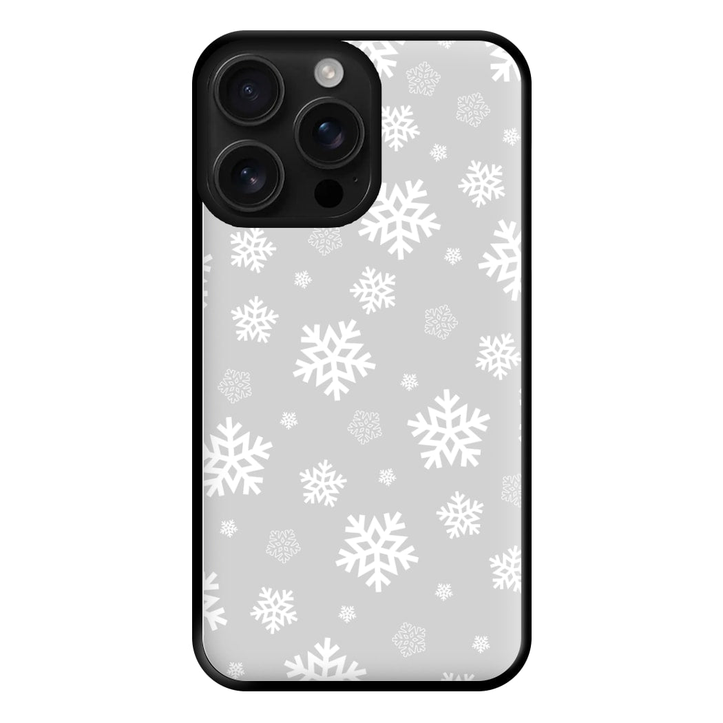 Grey Snowflake Pattern Phone Case