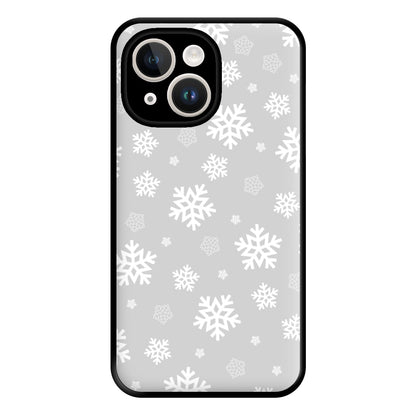 Grey Snowflake Pattern Phone Case for iPhone 14 Plus