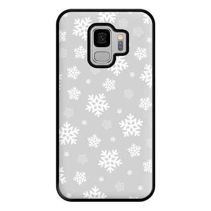 Grey Snowflake Pattern Phone Case for Galaxy S9 Plus