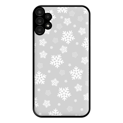 Grey Snowflake Pattern Phone Case for Galaxy A13