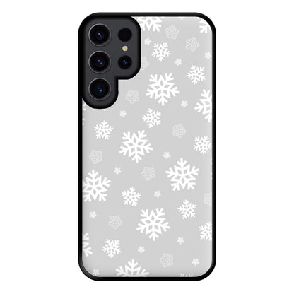 Grey Snowflake Pattern Phone Case for Galaxy S23 Ultra