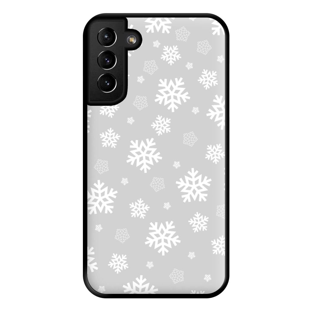 Grey Snowflake Pattern Phone Case for Galaxy S21 Plus