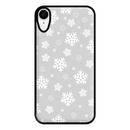 Grey Snowflake Pattern Phone Case for iPhone XR