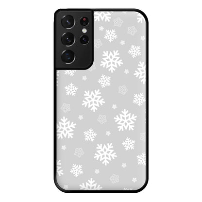 Grey Snowflake Pattern Phone Case for Galaxy S21 Ultra