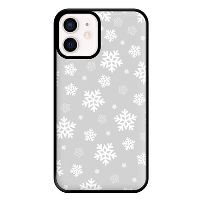 Grey Snowflake Pattern Phone Case for iPhone 13 Mini