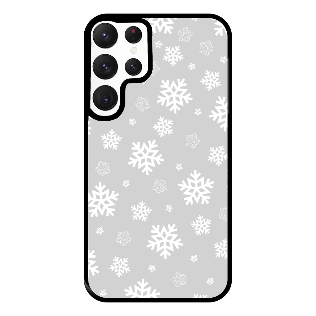 Grey Snowflake Pattern Phone Case for Galaxy S22 Ultra