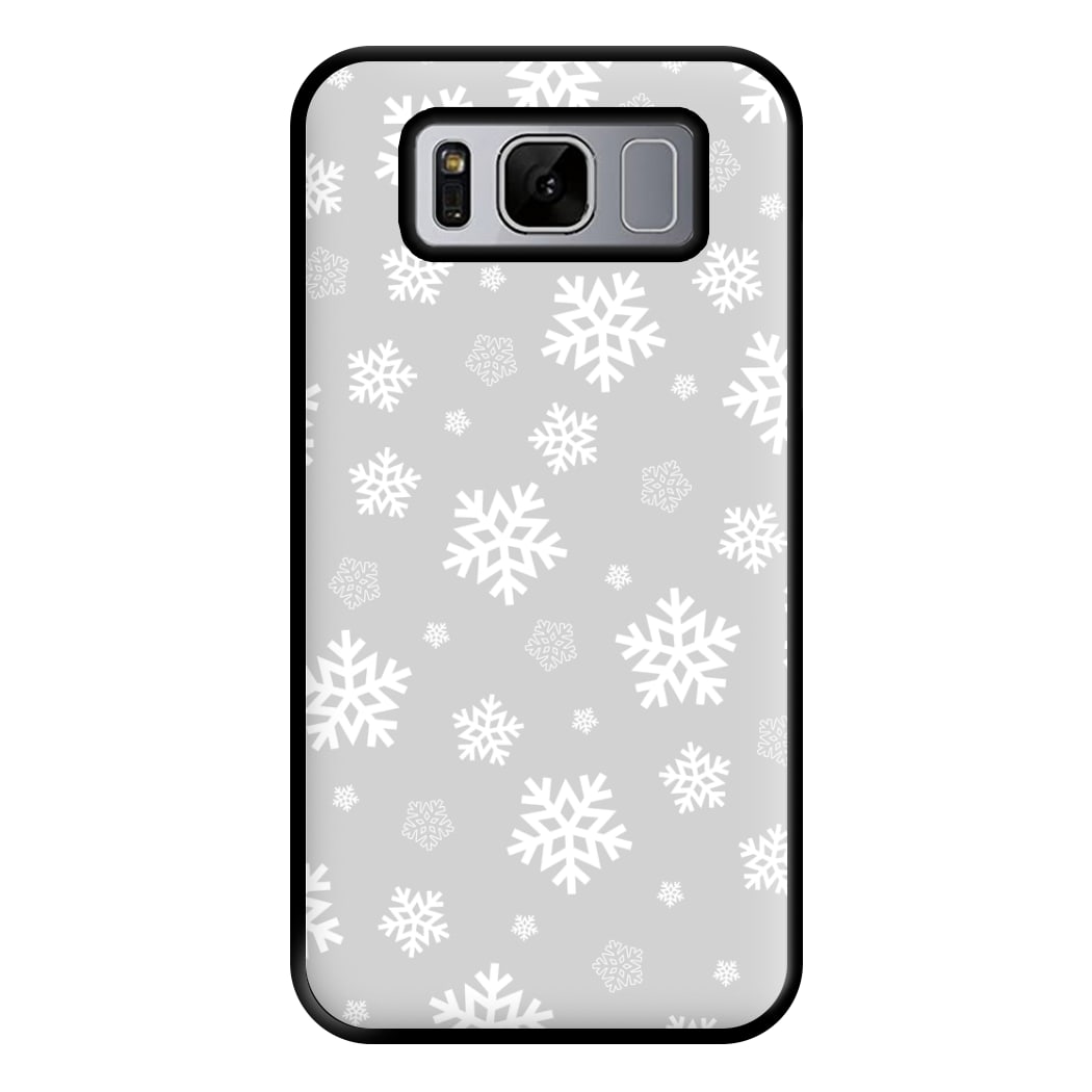 Grey Snowflake Pattern Phone Case for Galaxy S8 Plus