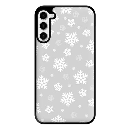 Grey Snowflake Pattern Phone Case for Galaxy S23 Plus