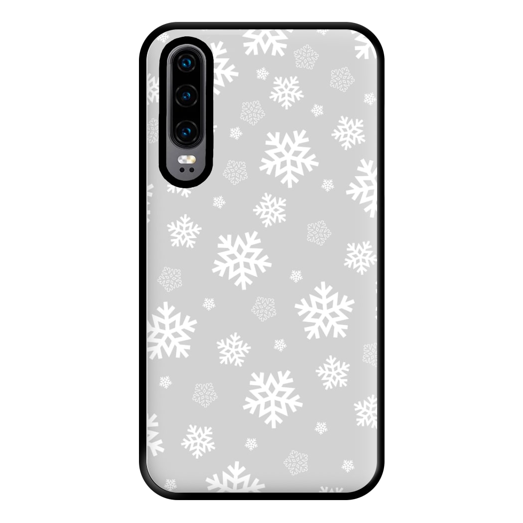 Grey Snowflake Pattern Phone Case for Huawei P30