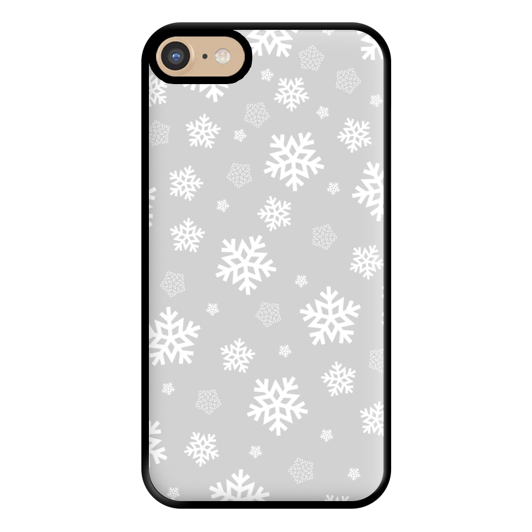 Grey Snowflake Pattern Phone Case for iPhone 6 / 7 / 8 / SE