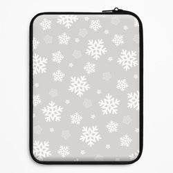 Grey Snowflake Pattern Universal Laptop Sleeve