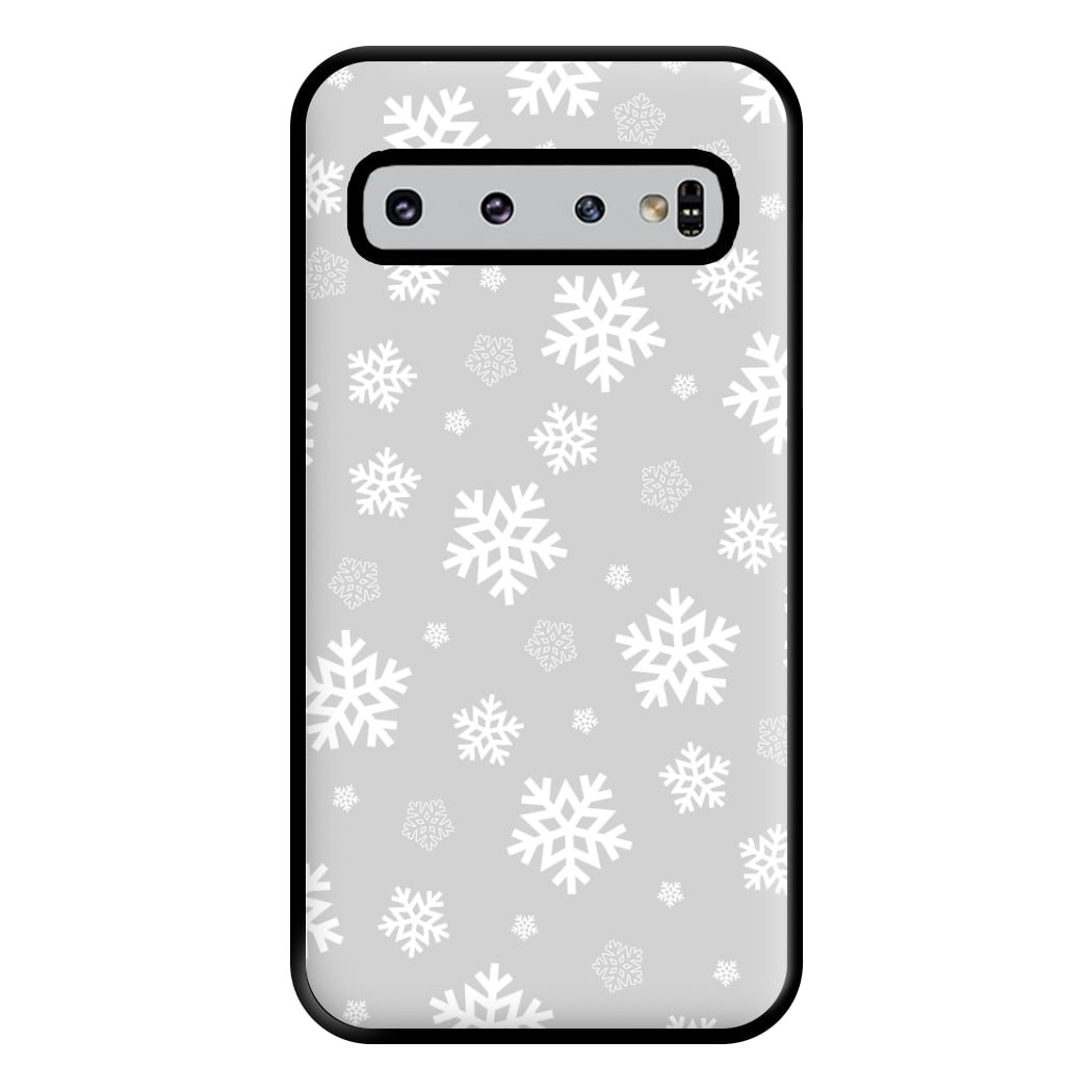 Grey Snowflake Pattern Phone Case for Galaxy S10 Plus