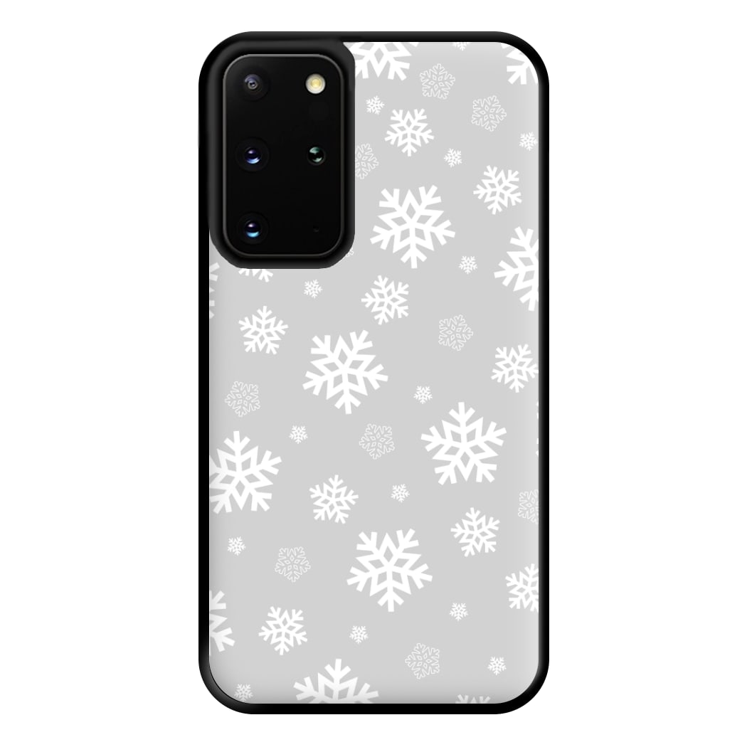 Grey Snowflake Pattern Phone Case for Galaxy S20 Plus