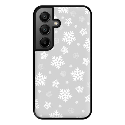 Grey Snowflake Pattern Phone Case for Google Pixel 8