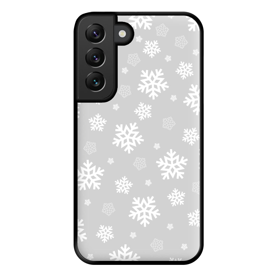 Grey Snowflake Pattern Phone Case for Galaxy S22 Plus