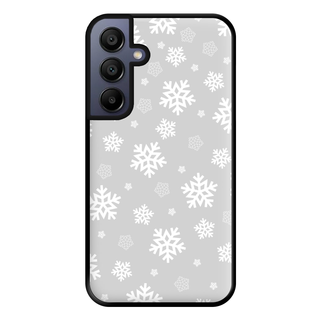 Grey Snowflake Pattern Phone Case for Galaxy A15