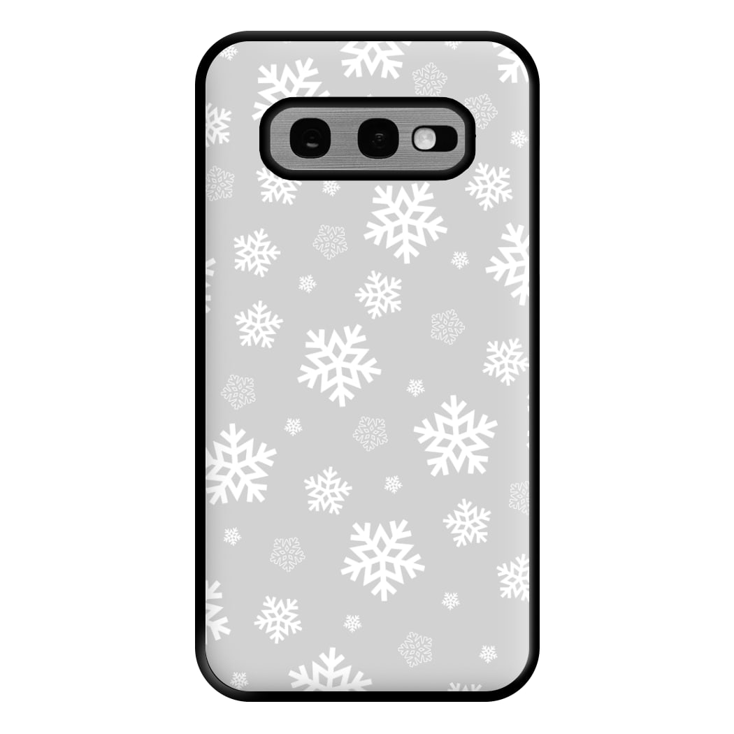 Grey Snowflake Pattern Phone Case for Galaxy S10e