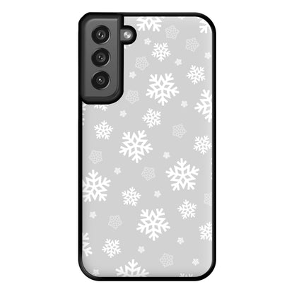 Grey Snowflake Pattern Phone Case for Galaxy S21FE