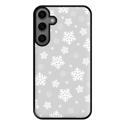 Grey Snowflake Pattern Phone Case for Galaxy S23FE