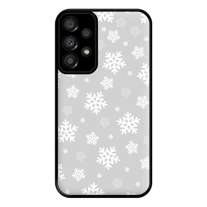 Grey Snowflake Pattern Phone Case for Galaxy A33