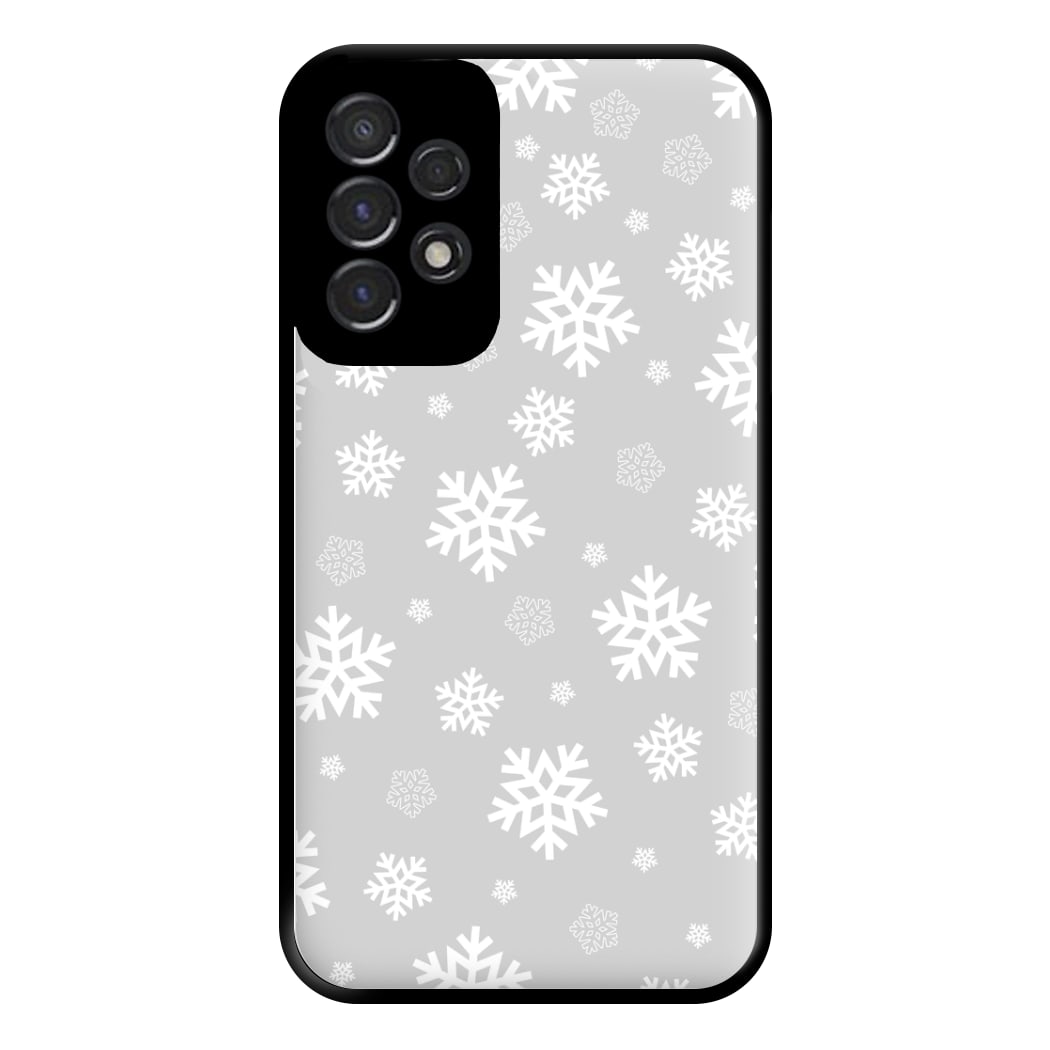 Grey Snowflake Pattern Phone Case for Galaxy A53