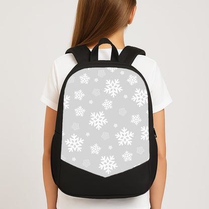 Grey Snowflake Pattern Large School Bag