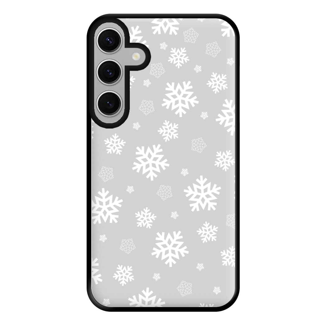 Grey Snowflake Pattern Phone Case for Galaxy S24FE