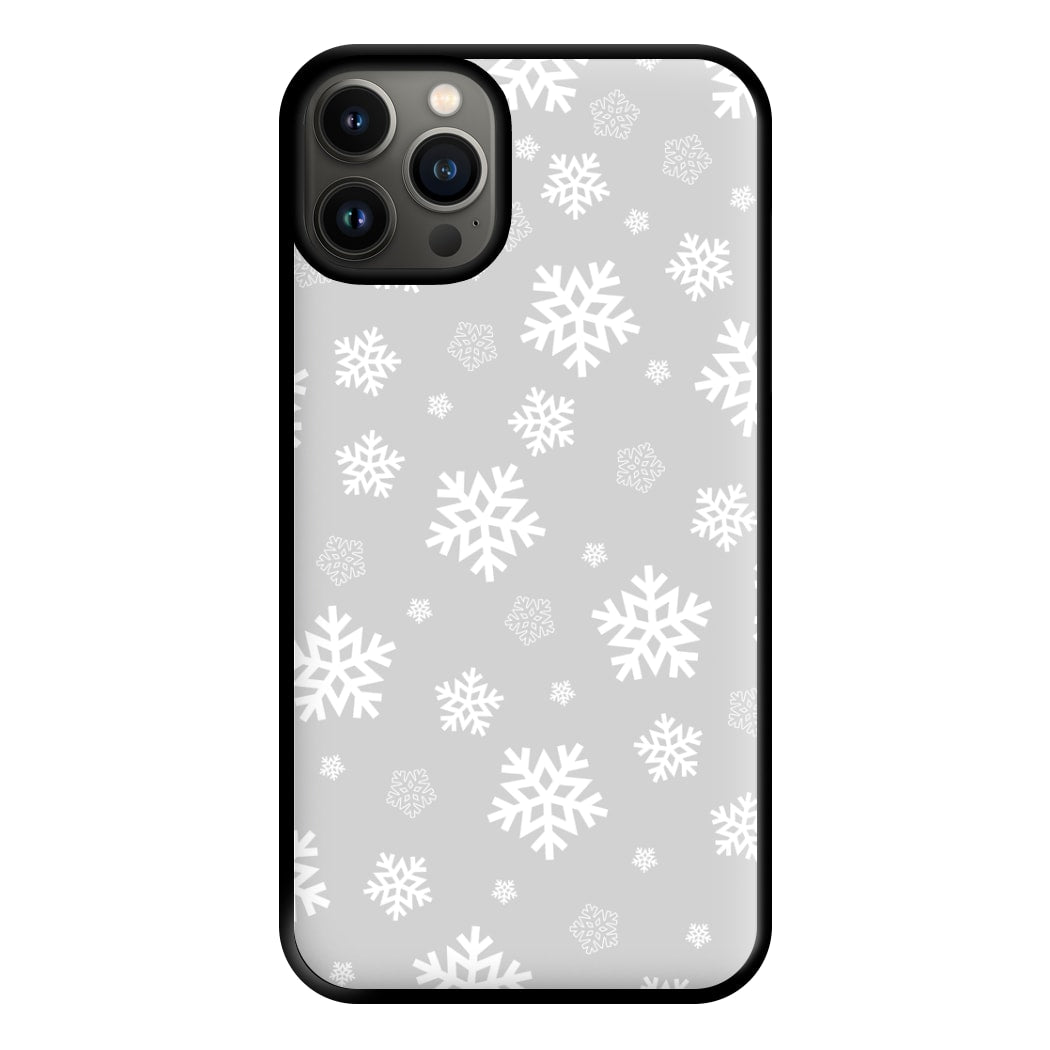 Grey Snowflake Pattern Phone Case for iPhone 13