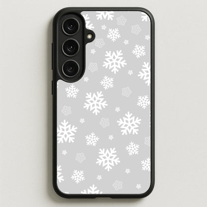 Grey Snowflake Pattern Phone Case for Galaxy S25FE