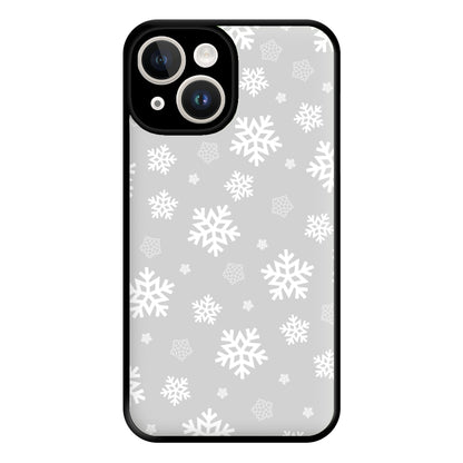 Grey Snowflake Pattern Phone Case for iPhone 14