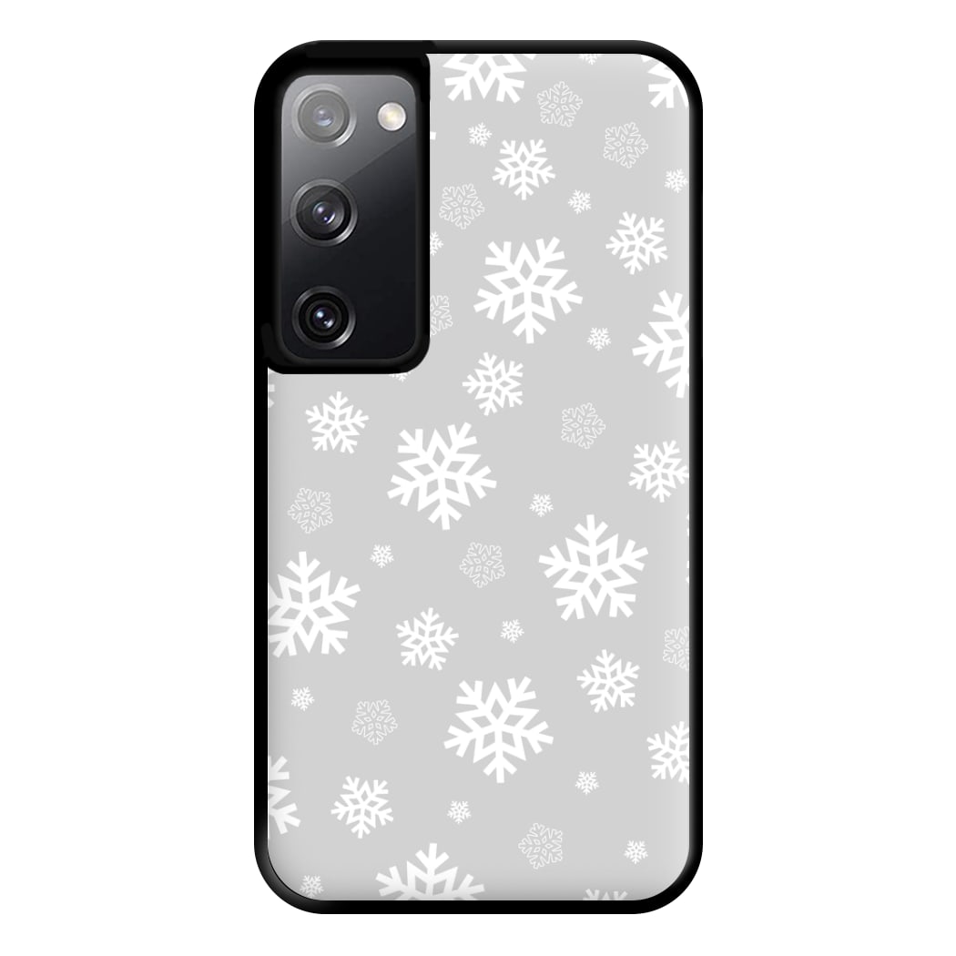 Grey Snowflake Pattern Phone Case for Galaxy S20