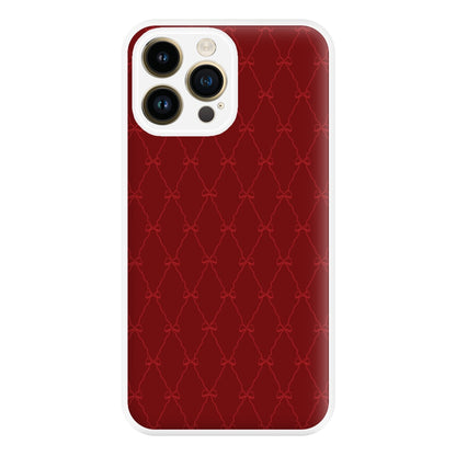 Red Bow Pattern Phone Case for iPhone 14 Pro Max