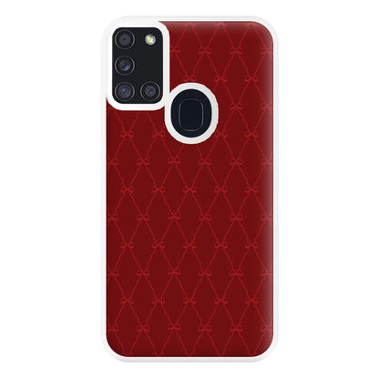 Red Bow Pattern Phone Case for Galaxy A21s