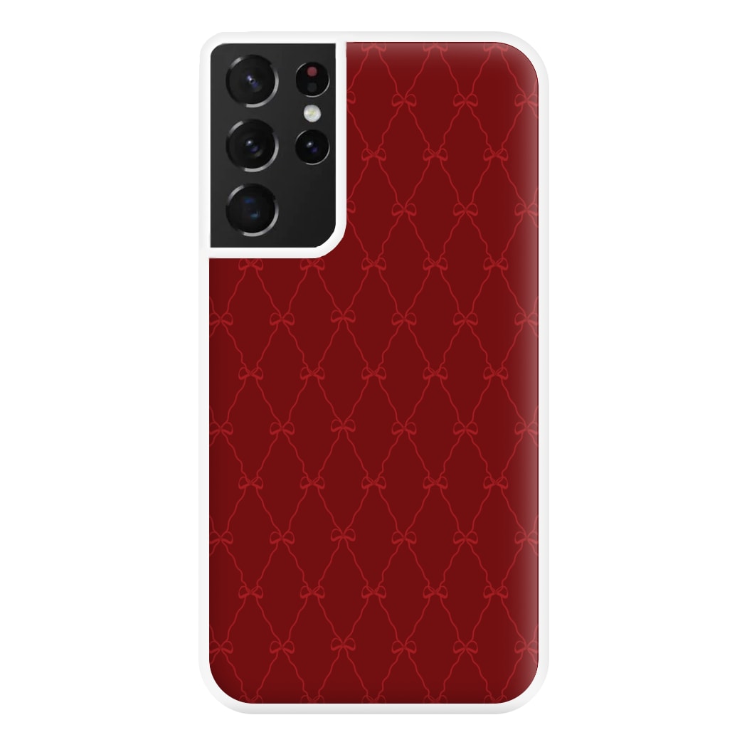 Red Bow Pattern Phone Case for Galaxy S21 Ultra