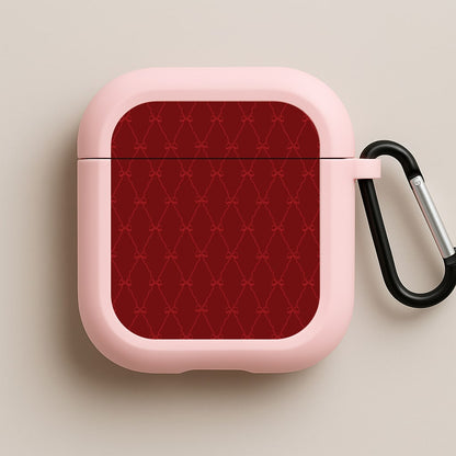 Red Bow Pattern Pink AirPods Case
