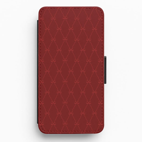 Red Bow Pattern Flip / Wallet Phone Case