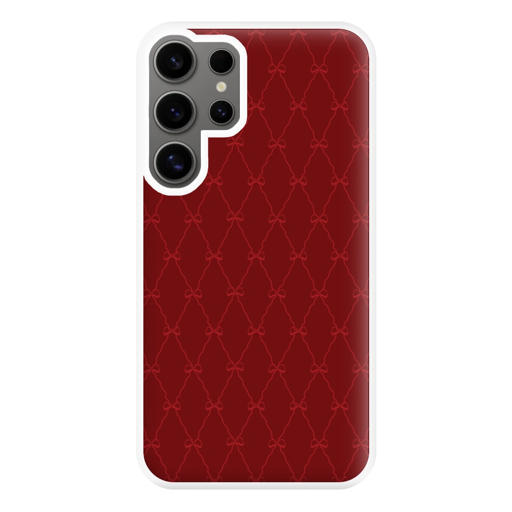 Red Bow Pattern Phone Case for Galaxy S24 Ultra