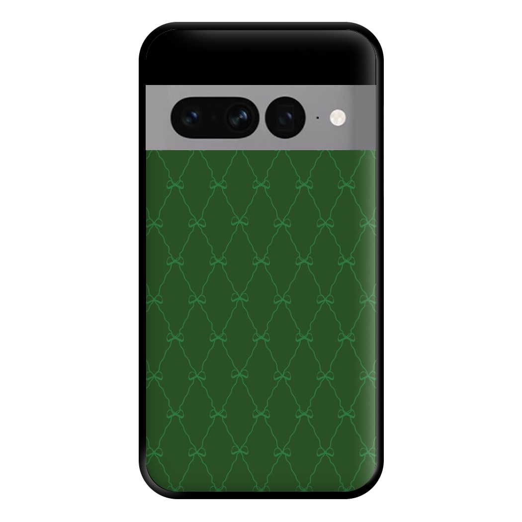 Green Bow Pattern Phone Case for Google Pixel 7 Pro