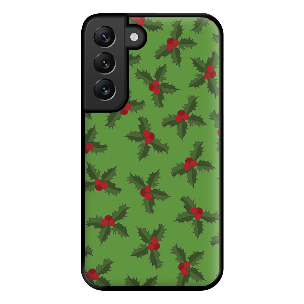 Holly Pattern Phone Case for Galaxy S22 Plus