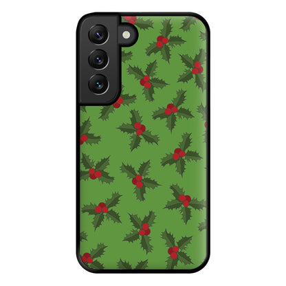 Holly Pattern Phone Case for Galaxy S22 Plus