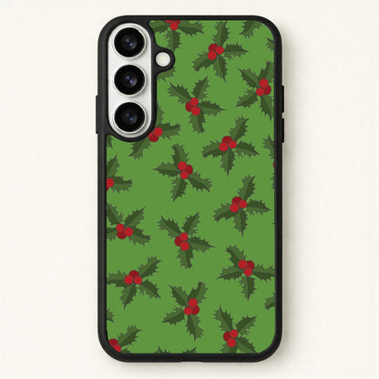 Holly Pattern Phone Case for Galaxy S26 Plus