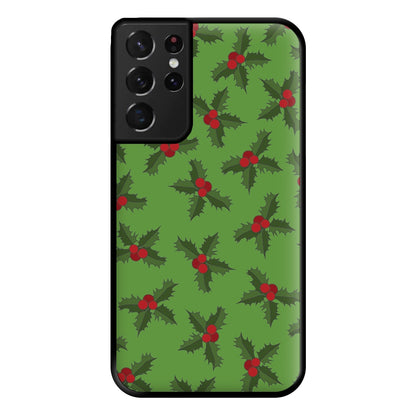 Holly Pattern Phone Case for Galaxy S21 Ultra