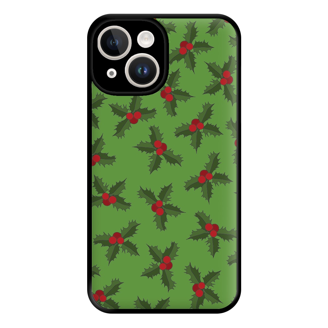 Holly Pattern Phone Case for iPhone 14