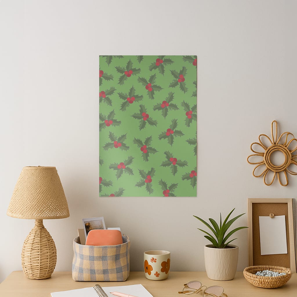 Holly Pattern Art Print